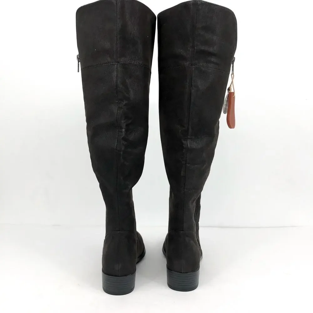 MIA Women's Carsyn Tall Shaft Boots Size 6.5M Black Vegan Leather NWOB